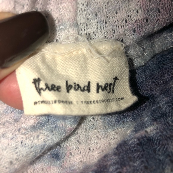 Boutique tie dye off shoulder waffle knit blouse size small - Picture 4 of 8